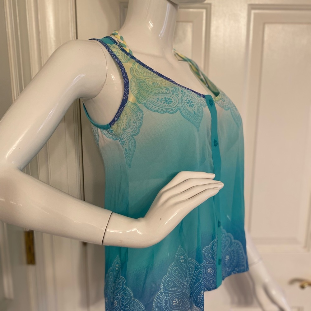 Candie's Sheer Tank Top Blue Ombre NWT Sz XS